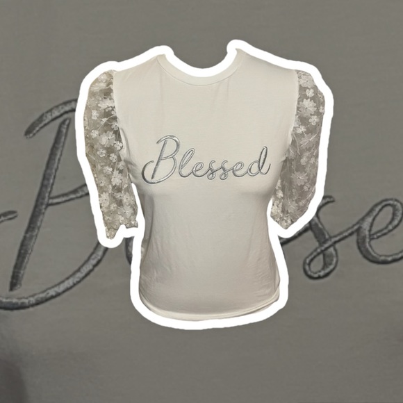 Women’s Blessed Puffy sleeve fitted Shirt size small New with tags - Picture 1 of 5